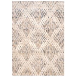 Kukoon Beige Pastel Blue Distressed Diamond Area Rug - Size: 60 cm x 240 cm - thumbnail 1