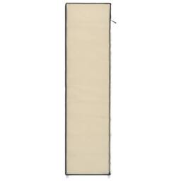 Berkfield Home Shoe Cabinet with Cover Cream 115x28x110 cm Fabric in Beige - Size: 115 x 28 x 110 cm - thumbnail 6
