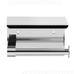 FLAVORA Bathroom Toilet Paper Roll Holder Wall-Mounted in Silver - Size: 180 cm width x 180 cm drop - thumbnail 4