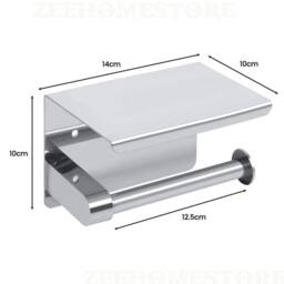 FLAVORA Bathroom Toilet Paper Roll Holder Wall-Mounted in Silver - Size: 180 cm width x 180 cm drop - thumbnail 2