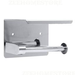 FLAVORA Bathroom Toilet Paper Roll Holder Wall-Mounted in Silver - Size: 180 cm width x 180 cm drop - thumbnail 5