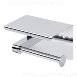FLAVORA Bathroom Toilet Paper Roll Holder Wall-Mounted in Silver - Size: 180 cm width x 180 cm drop - thumbnail 1