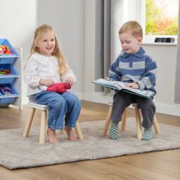 Liberty House Toys Kids White & Pinewood Chairs (pack of 2) - thumbnail 3