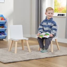 Liberty House Toys Kids White & Pinewood Chairs (pack of 2) - thumbnail 2