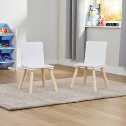 Liberty House Toys Kids White & Pinewood Chairs (pack of 2) - thumbnail 4