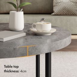 VonHaus Mosley Round Living Room Coffee Table in Grey - thumbnail 6
