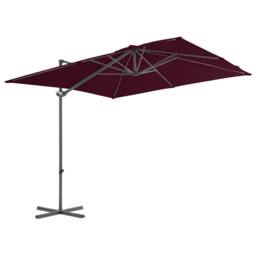 Berkfield Home Cantilever Umbrella with Steel Pole Bordeaux Red 250x250 cm in Burgundy - thumbnail 1