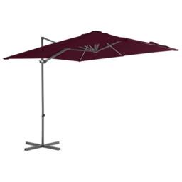 Berkfield Home Cantilever Umbrella with Steel Pole Bordeaux Red 250x250 cm in Burgundy - thumbnail 2