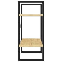 Berkfield Home 2-Tier Book Cabinet 60x30x70 cm Solid Pine Wood in Brown - Size: 60 x 30 x 70 cm - thumbnail 6