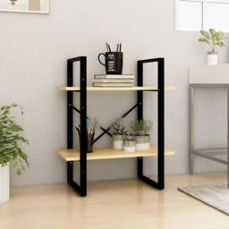 Berkfield Home 2-Tier Book Cabinet 60x30x70 cm Solid Pine Wood in Brown - Size: 60 x 30 x 70 cm - thumbnail 2