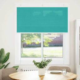 Berkfield Home Pleated Blind Petrol Green 115x100 cm Fabric Width 114.4 cm Polyester - thumbnail 2