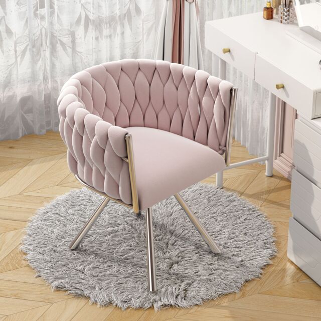 Matteo Pink Velvet Swivel Dining Chair Luxury Ergonomic Leisure Chair - image 1