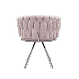 Matteo Pink Velvet Swivel Dining Chair Luxury Ergonomic Leisure Chair - thumbnail 8