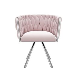Matteo Pink Velvet Swivel Dining Chair Luxury Ergonomic Leisure Chair - thumbnail 7