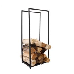 Charles Bentley Dogwood Log Holder Iron Solid Base Tall Frame Black Matte Contemporary Design - thumbnail 4