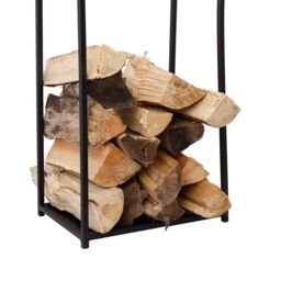 Charles Bentley Dogwood Log Holder Iron Solid Base Tall Frame Black Matte Contemporary Design - thumbnail 6
