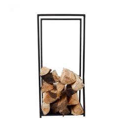 Charles Bentley Dogwood Log Holder Iron Solid Base Tall Frame Black Matte Contemporary Design - thumbnail 5