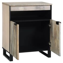 Berkfield Home Media Storage Cabinets & Racks with Shelf with Storage with Door White & Black - thumbnail 2
