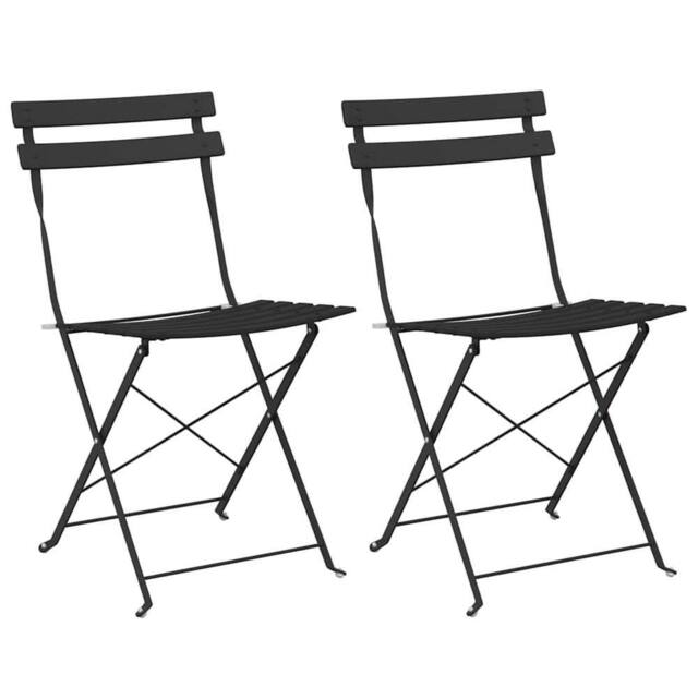 Berkfield Home Outdoor Chairs Anthracite Metal Standard Foldable in Black - image 1