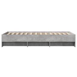 Berkfield Home Bed Frame without Mattress Concrete Grey 90x200cm Engineered Wood - Size: 90x200 cm - thumbnail 6