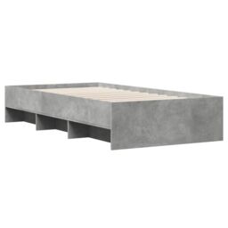 Berkfield Home Bed Frame without Mattress Concrete Grey 90x200cm Engineered Wood - Size: 90x200 cm - thumbnail 4