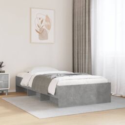 Berkfield Home Bed Frame without Mattress Concrete Grey 90x200cm Engineered Wood - Size: 90x200 cm - thumbnail 1