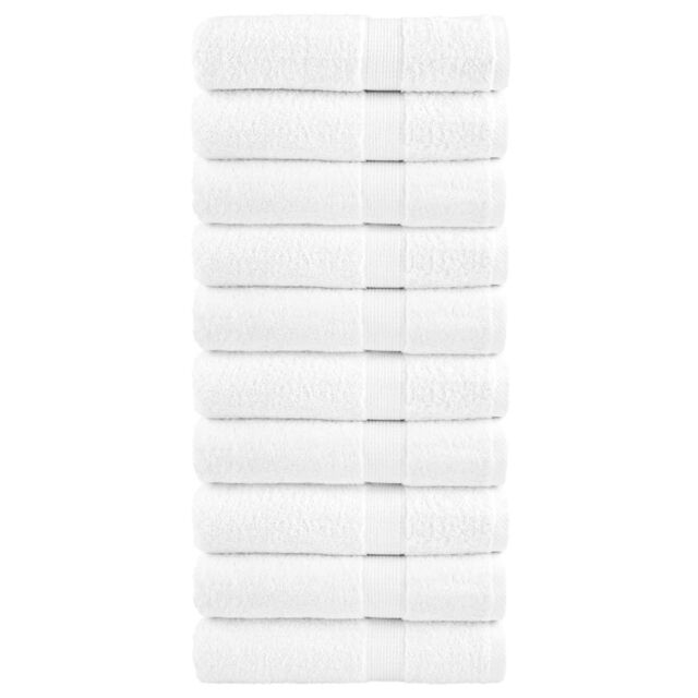 Berkfield Home Premium Hand Towels SOLUND 10pcs White 50x100cm 600gsm - image 1
