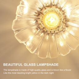 Pheashine Gold Fluted Glass Ceiling Light, E27 Base, Bulb Not Included, 28cm - thumbnail 3