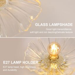 Pheashine Gold Fluted Glass Ceiling Light, E27 Base, Bulb Not Included, 28cm - thumbnail 6