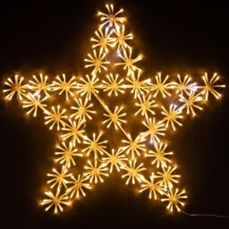 Shatchi 65Cm Starburst Star Shape Silhouette with 360 Warm White LEDs Twinkling Micro LED Lights Christmas Display in Yellow