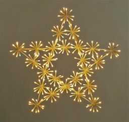 Shatchi 65Cm Starburst Star Shape Silhouette with 360 Warm White LEDs Twinkling Micro LED Lights Christmas Display in Yellow - thumbnail 4