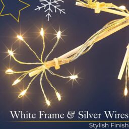 Shatchi 65Cm Starburst Star Shape Silhouette with 360 Warm White LEDs Twinkling Micro LED Lights Christmas Display in Yellow - thumbnail 5