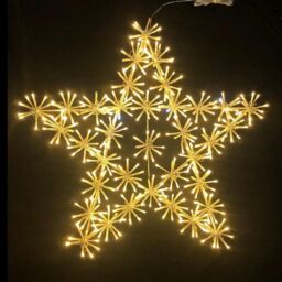 Shatchi 65Cm Starburst Star Shape Silhouette with 360 Warm White LEDs Twinkling Micro LED Lights Christmas Display in Yellow - thumbnail 3