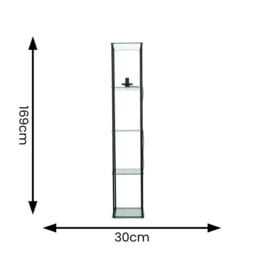 ValueLights Gobie Metal Frame with Glass Storage Shelf Floor Lamp in Black - thumbnail 7
