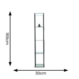 ValueLights Gobie Metal Frame with Glass Storage Shelf Floor Lamp in Black - thumbnail 6