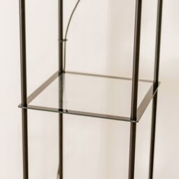 ValueLights Gobie Metal Frame with Glass Storage Shelf Floor Lamp in Black - thumbnail 3
