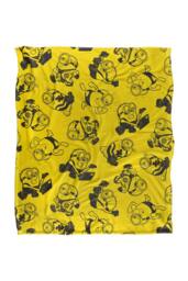 NBCU Minions Yellow Outline Pattern Super Soft Throw Blanket 152 X 127 Cm - Size: Large
