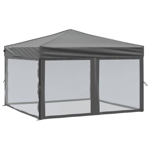 Berkfield Home Folding Party Tent with Sidewalls Anthracite 3x3 m in Dark Grey - image 1