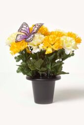 Homescapes Set of 2 Carnation Artificial Flowers Decoration in Grave Vases - thumbnail 4