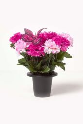 Homescapes Set of 2 Carnation Artificial Flowers Decoration in Grave Vases - thumbnail 5
