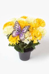 Homescapes Set of 2 Carnation Artificial Flowers Decoration in Grave Vases - thumbnail 2