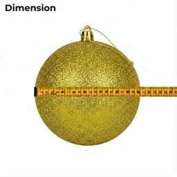 Shatchi 20cm Glitter Christmas Bauble - Christmas Tree & Home Décor Ornament in Gold - Size: 20 cm - thumbnail 4