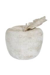 KDMD Stone Apple (Medium) - Rustic Decorative Sculpture in White - thumbnail 1