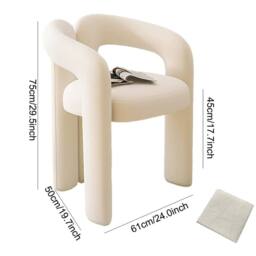 Ventryn Modern Makeup Vanity Stool Minimalist Shoe Changing Chair in White - thumbnail 2