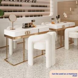 Ventryn Modern Makeup Vanity Stool Minimalist Shoe Changing Chair in White - thumbnail 5