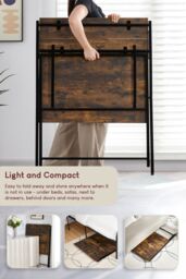 Home Discount Vida Designs Brooklyn Foldable Computer Desk Storage Office Study Gaming Table in Dark Brown - thumbnail 5