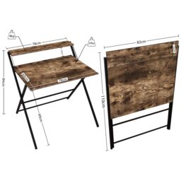 Home Discount Vida Designs Brooklyn Foldable Computer Desk Storage Office Study Gaming Table in Dark Brown - thumbnail 3
