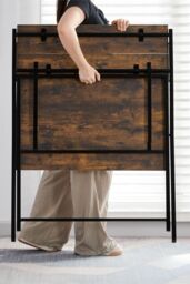 Home Discount Vida Designs Brooklyn Foldable Computer Desk Storage Office Study Gaming Table in Dark Brown - thumbnail 4