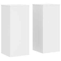 Berkfield Home Plant Stands 2 pcs White 30x30x70 cm Engineered wood - Size: 30 x 30 x 70 cm - thumbnail 3