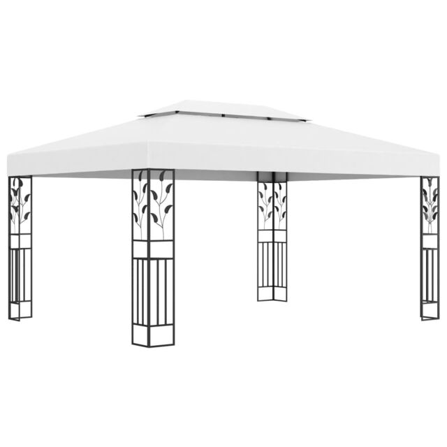 Berkfield Home Gazebo with Double Roof 3x4 m White - image 1